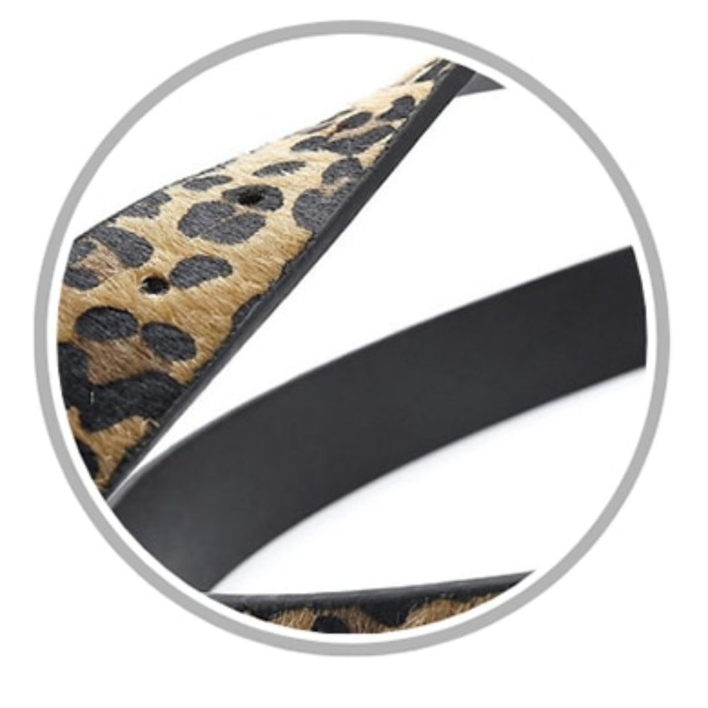 Leopard Belt Yellow Square Buckle Quality Medium - Picture 6 of 7